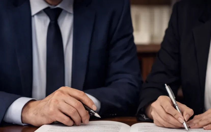 Avvocato diritto civile durante una consulenza legale